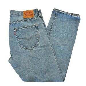 Levi's Mens 501 Original Fit Jeans 36x32 Blue Denim Button Fly Distressed Rugged